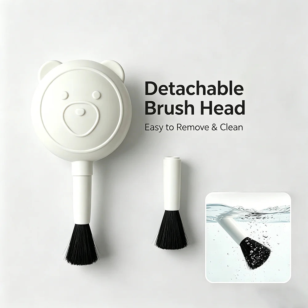 2-in-1 Air Blower Cleaning Tool with Brush for Car Interior, Camera Lens, Keyboard & Phone Screen Dust Removal Kit Portable Kit