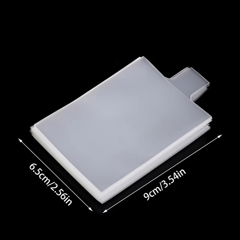 100Pcs Pull Tab Sleeves For Card Savers Semi-rigid Game Card Holders With Ears More Convenient Card Pickup Pull pull film