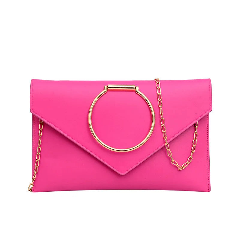 Fashion women Envelope Clutches chian Female Crossbody Shoulder Bag pu Leather Ladies Handbag Small lady phone bag clutch wallet