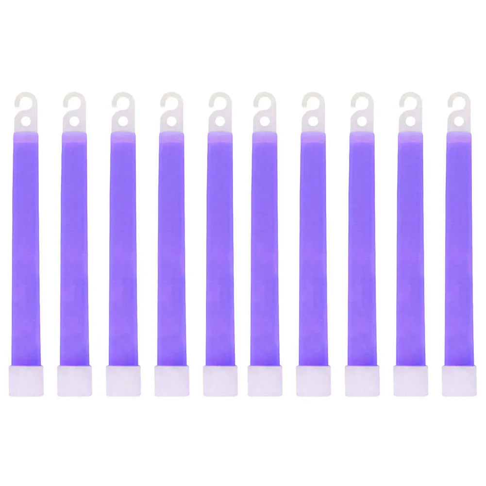 10pcs Camping Glow Sticks Waterproof 6 Inch Concert Party Light Stick with Hook  Hiking Camping Equipment