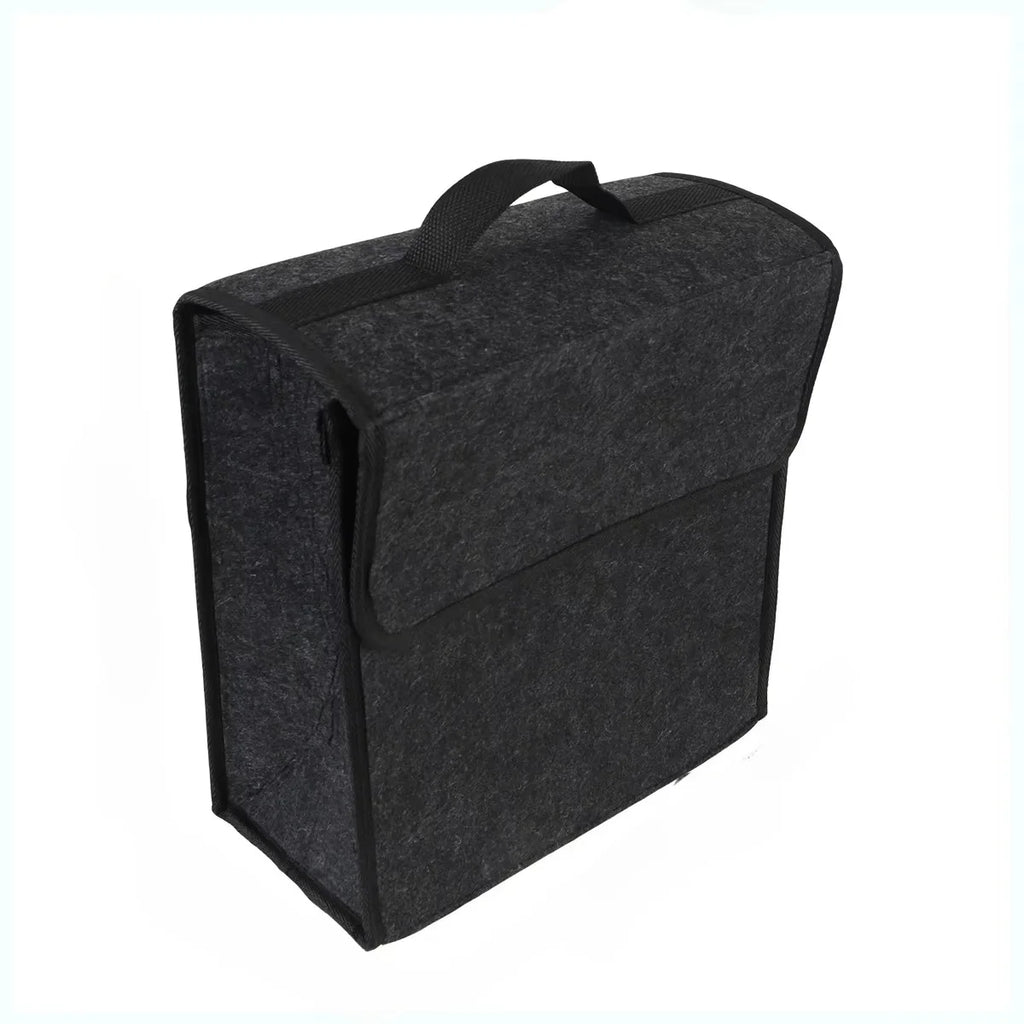 KKJOY Felt Car Trunk Organizer Folding Storage Bag for Auto Rear Seat Back Off-Road 4x4 Mounting Pouch Durable Accessories