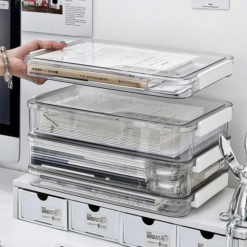 1pc/Test paper file sorting box Account book storage box A4 paper certificate storage box.