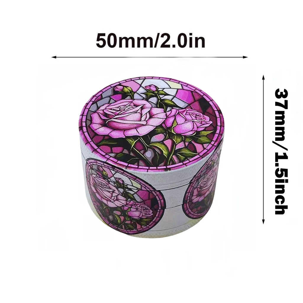50mm Rose Herb Grinder Metal 4-Layers Manual Spice Pepper Mill Salt Power Mortar  Grass Tobacco Grinder Smoking Cigare Tool