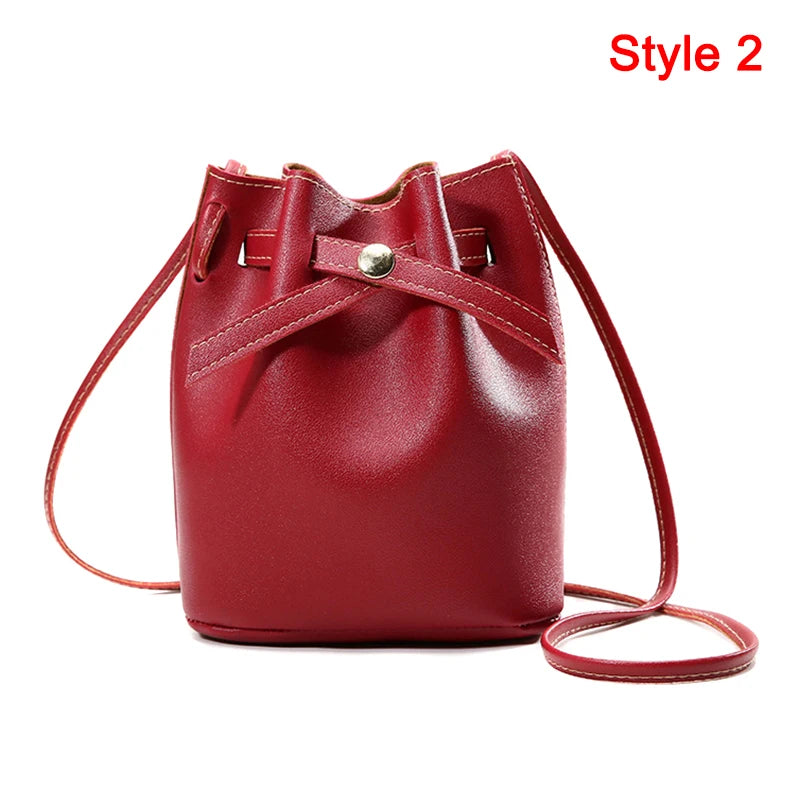 Hand Bag Ladies Women's Crossbody Bags Large Capacity PU Leather Bucket Bag Portable Cross Body Bucket Bag Single Shoulder Bag