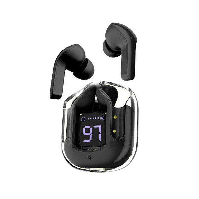 BT30 Wireless Bluetooth Headset Transparent Design with LED Digital Display Stereo Sound TWS Earphone for Sports Working-Air