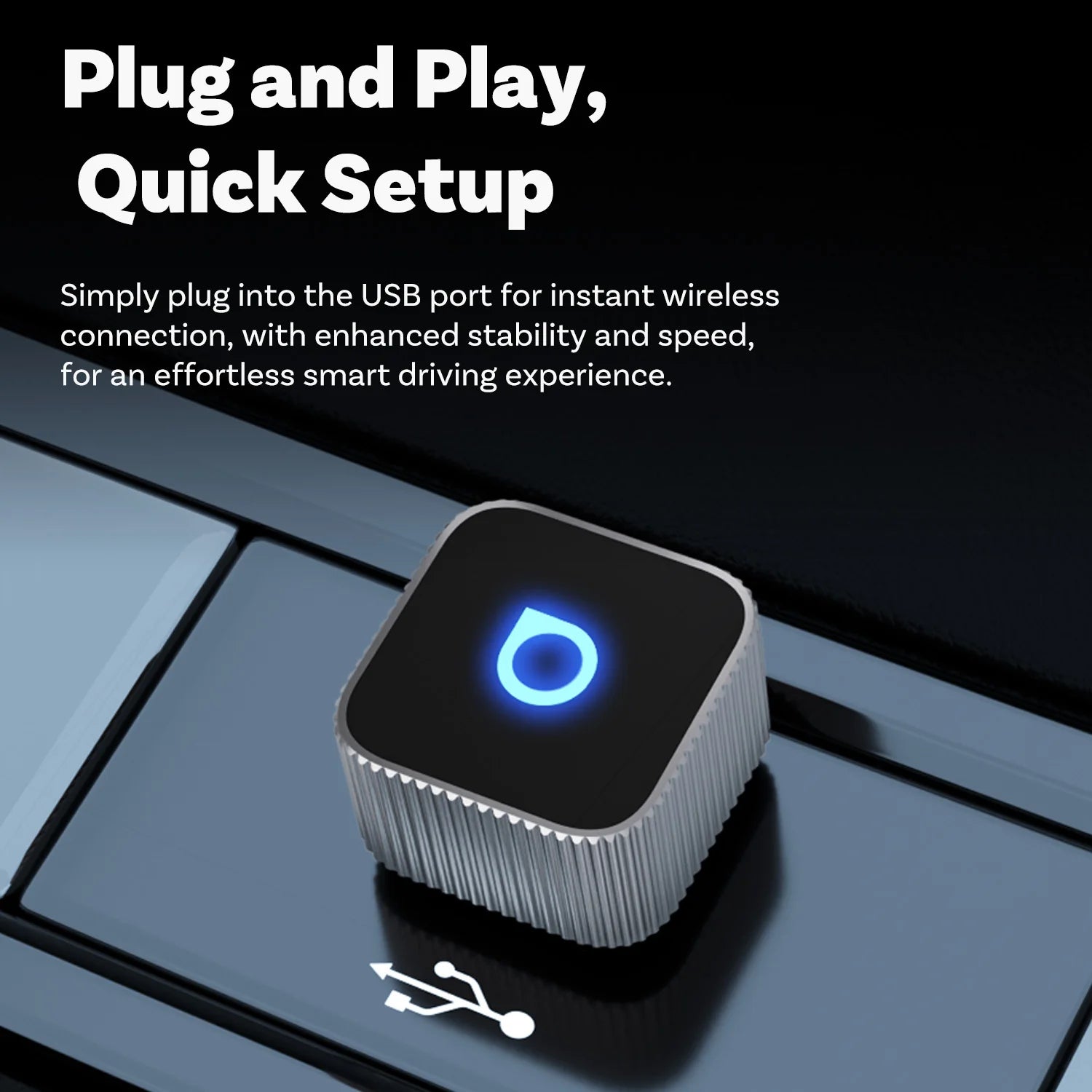 Ottocast 3.0 Mini Slim Wireless CarPlay Adapter Android Auto Dongle Plug Play Bluetooth 5.0 Wifi Auto Connect for 98% of Cars
