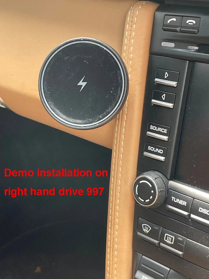 High quality Car Glove Box Phone Mount Mag Safe Char ger For Porsche 997 911 LHD RHD Brand New Best Value Car Parts