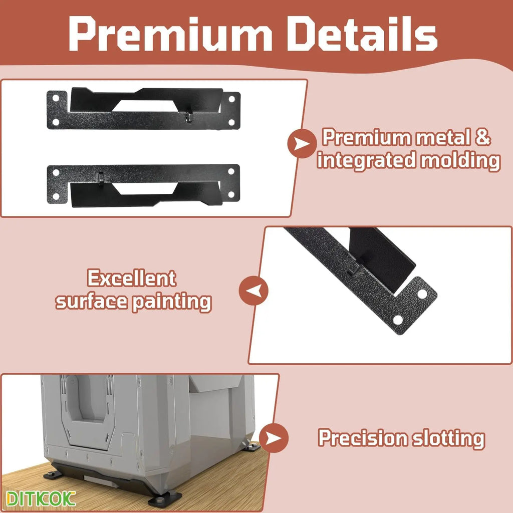 2Pcs Small Metal Mounting Brackets Compatible with Toughbuilt Stacktech Toolbox