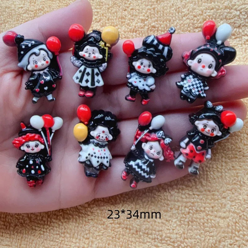 12pcs Joker Balloon Children's Fun Handmade DIY Cream Gel Phone Case Hair Clip Headpiece Resin Accessories Jewelry
