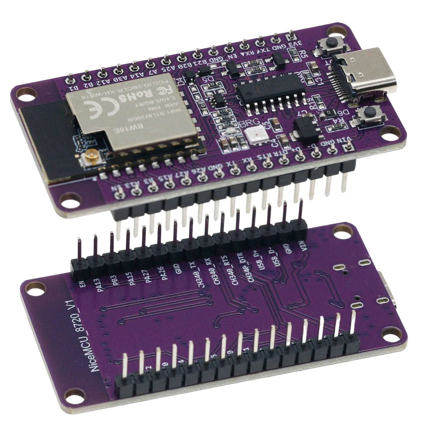 RTL8720DN dual band WiFi Bluetooth BLE module NICEMCU BW16 development board compatible Arduino