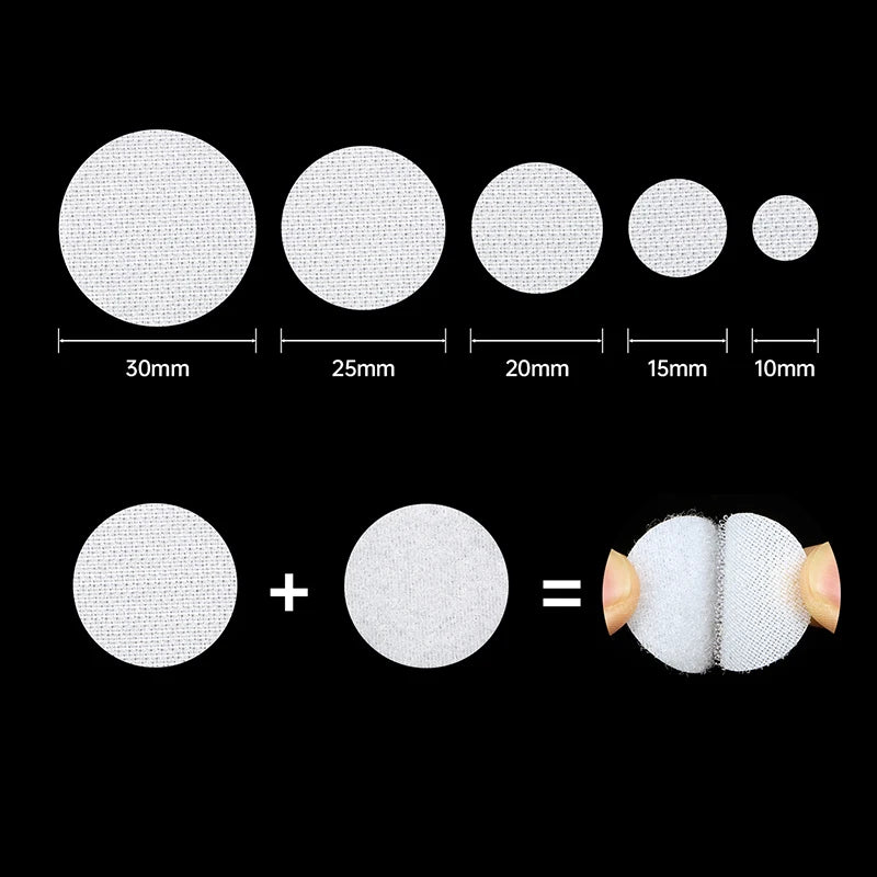 30/102Pairs Self Adhesive Fastener Tape Dots Black White 10/15/20/25/30mm Strong Glue Adhesive Tape Round Coin Hook Loop Tape