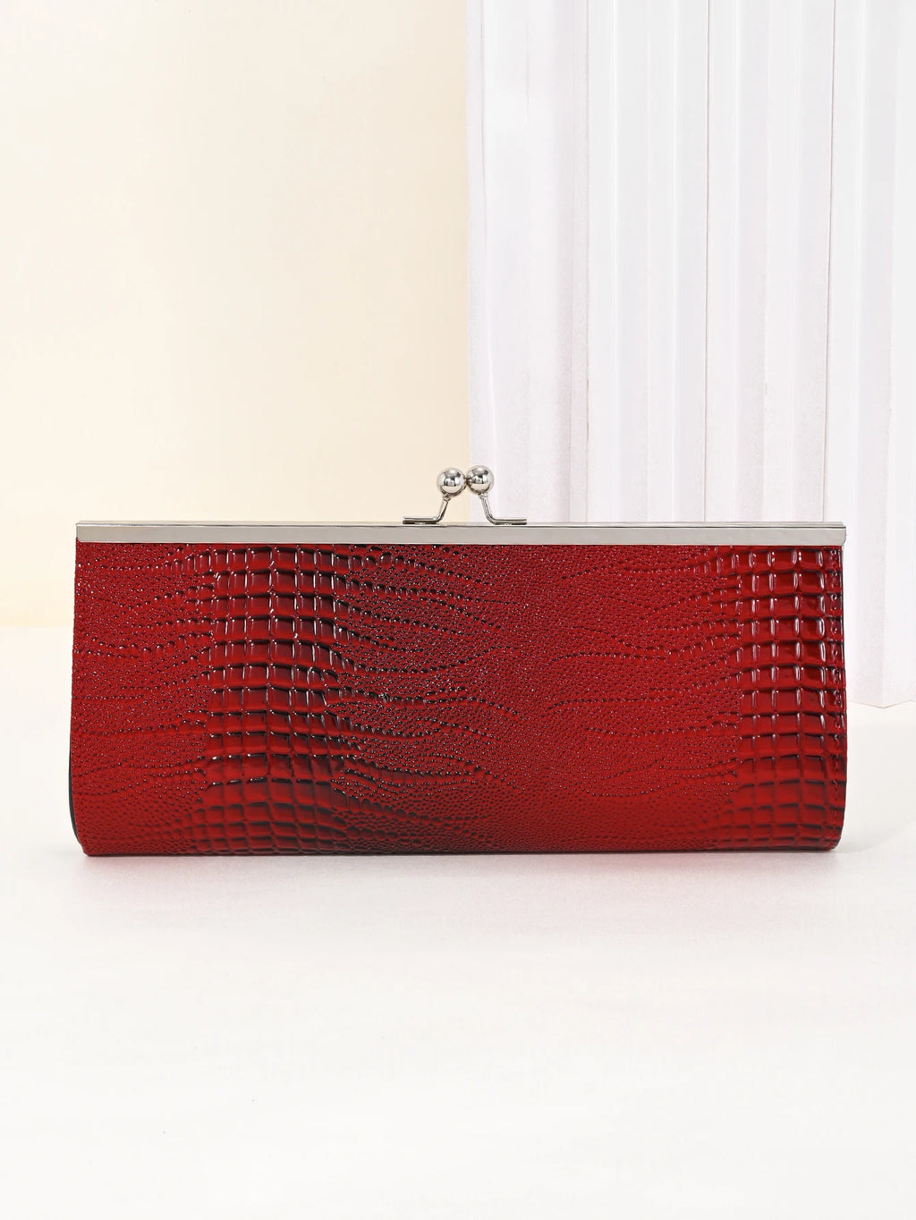 Classic Textured Animal Skin Pattern Coin Purse, Clutch Purse Evening Bag for Women, Glitter Evening Envelope Handbag