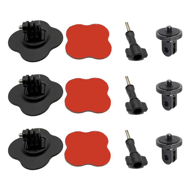 Universal Flexible Helmet Mount for GoPro 13 12 11 10 9 Insta 360 X3 X4 X5 DJI Curved Flat Adhesive Base Sports Camera Accessory