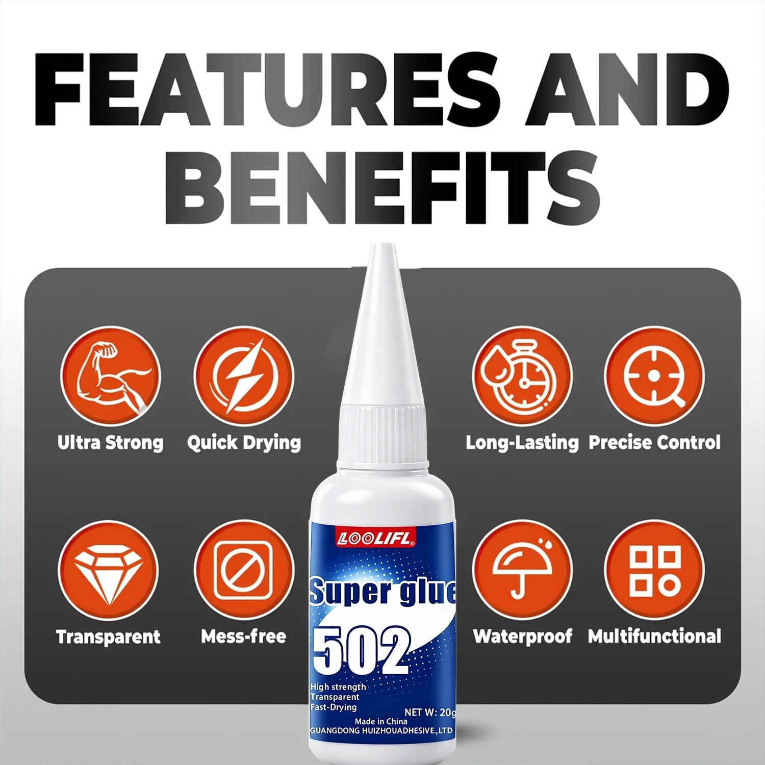 502 Super Glue Instant Extra Strong Bond Quick-Drying Adhesive Universal For Plastic Metal Ceramic Wood Glass Shoe Repair Tools