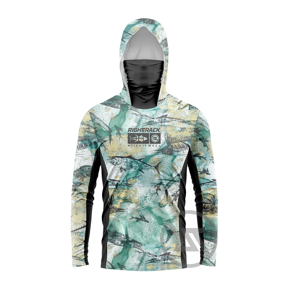 HotSale Men's Mask Hoodies Fishing Shirts Camo For Hunting Climbing Camping Hiking Sun Protection Breathable RIGHTTRACK Clothing