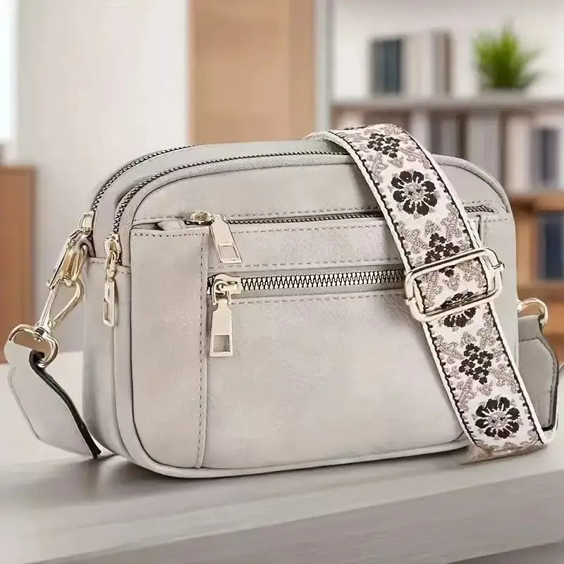 Retro fashion classic, women's multifunctional bag, zipper shoulder strap crossbody bag, small square bag, suitable for office w