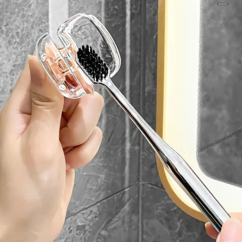 Toothbrush Head Covers - Travel Protector Cap Case, Color Combo Clip for Household & Camping, Durable Plastic Portable