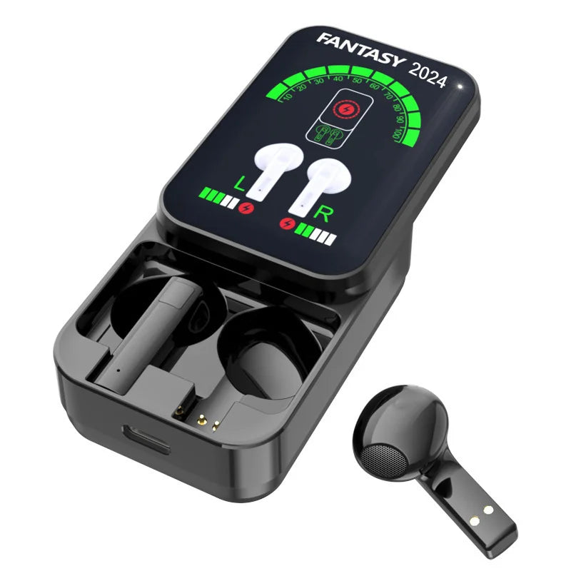 Sliding Cover Design Bluetooth Earphone In Ear Style Light Weight Power Display Long Battery Life Listen Music Play Game Headset