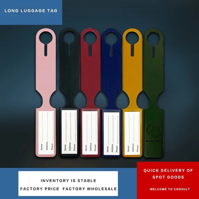 Long-Strap Durable PU Luggage Tag for Air Travel – Quick Baggage Identification, Writeable ID Card Slot & Tear-Resistant Design