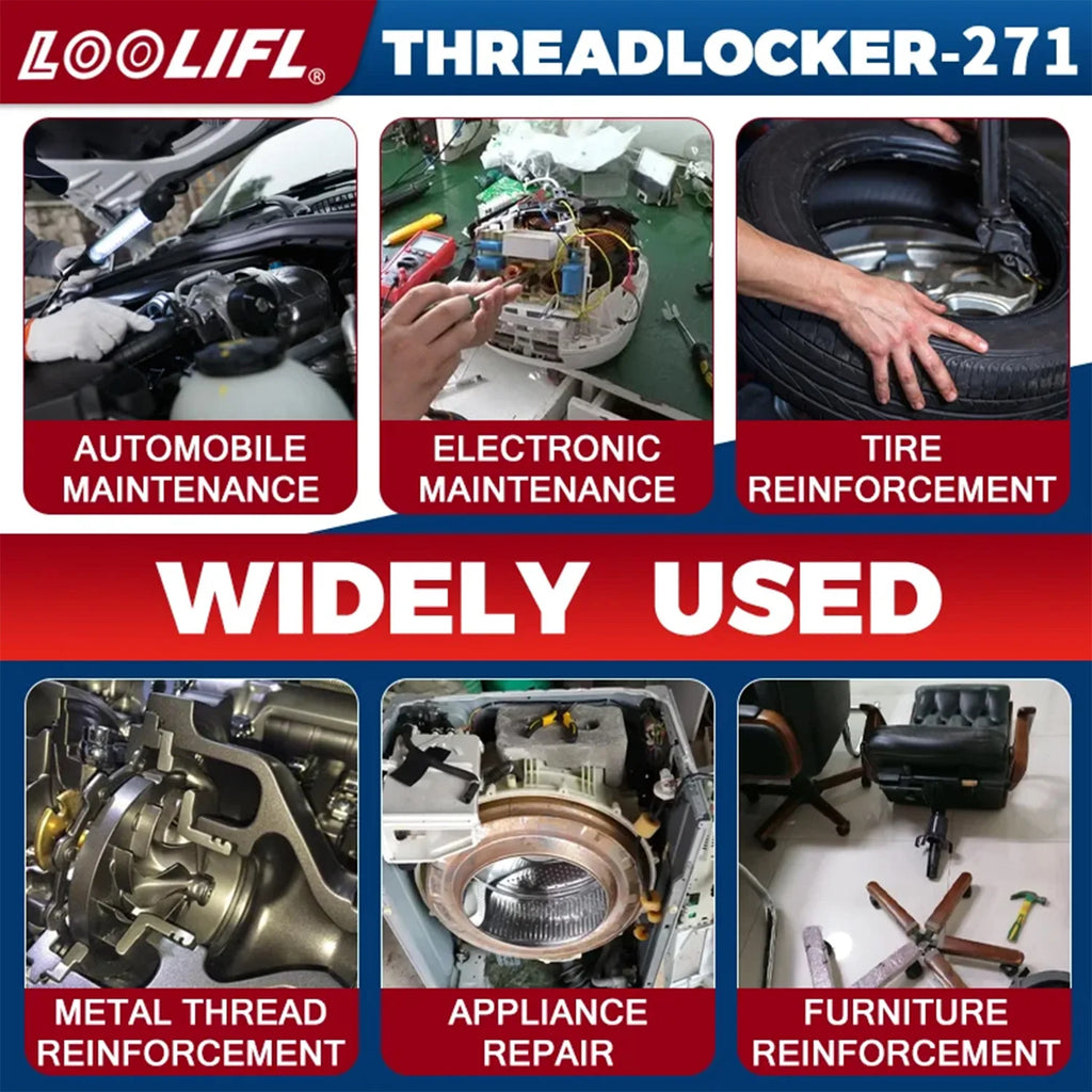 5PCS 243 Threadlocker Medium Strength Thread Locking Agent Sealant 50ml Anaerobic Glues Anti Loose Screw Glues Fastening Quickly Cured Threadlocker Adhesive for Screw.