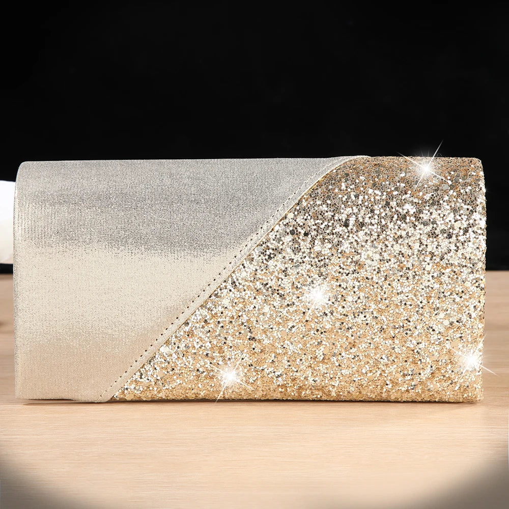 New metallic patchwork evening bag - elegant party and gathering cross-body bag - bridal and bridesmaid bag for wedding banquet