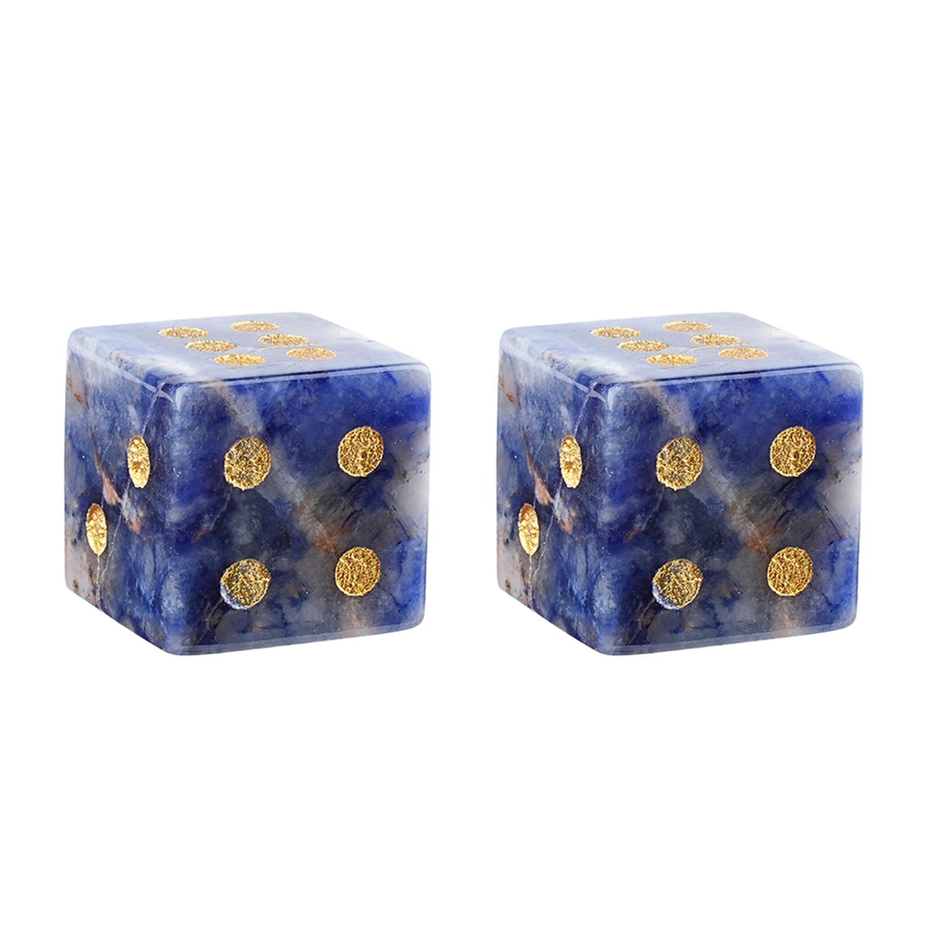 2PCS 6-Sided Mahjong Dice Polished Energy Stones Crystal D6 Mahjong Dices for Casino Games Craps DIY Crafts Spiritual Decor