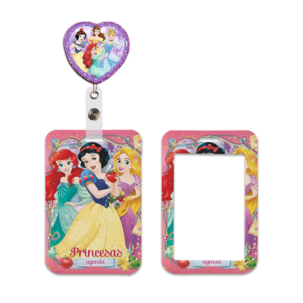 Disney Princess New Arrival Card Holder Student Keychain Girl Bus Metro Protective Case School Card Cover Kid Personalized Gifts