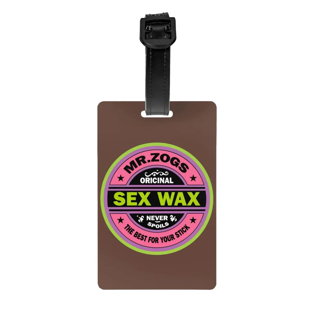 Custom Mr Zogs Sex Wax Luggage Tag With Name Card Surfing Surf Gift Privacy Cover ID Label for Travel Bag Suitcase
