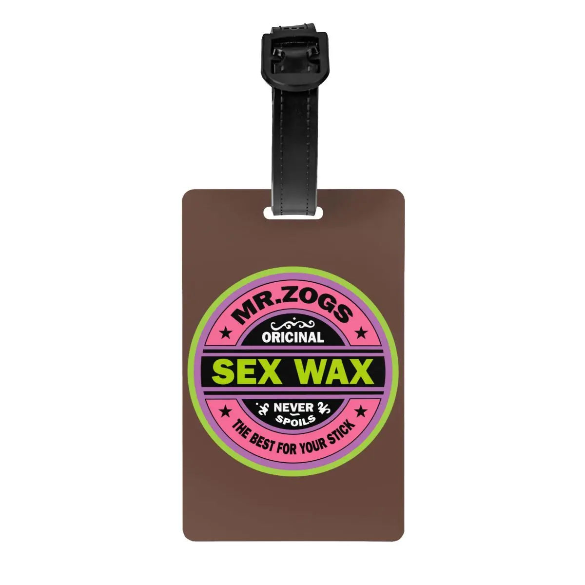 Custom Mr Zogs Sex Wax Luggage Tag With Name Card Surfing Surf Gift Privacy Cover ID Label for Travel Bag Suitcase