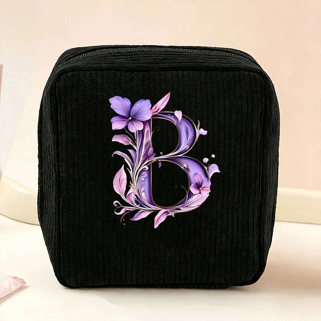 New Fashionable Purple Letter-Patterned Sanitary Napkin Storage Bag, Multifunctional Portable Travel and Daily Storage Bag, Ideal Gift Choice for Girls