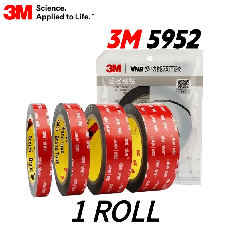 1 Roll Original 3M VHB Tape 5952 Double-Sided Tape Heavy Duty Industrial Mounting Acrylic Foam Tape Automobile Vehicle Tape