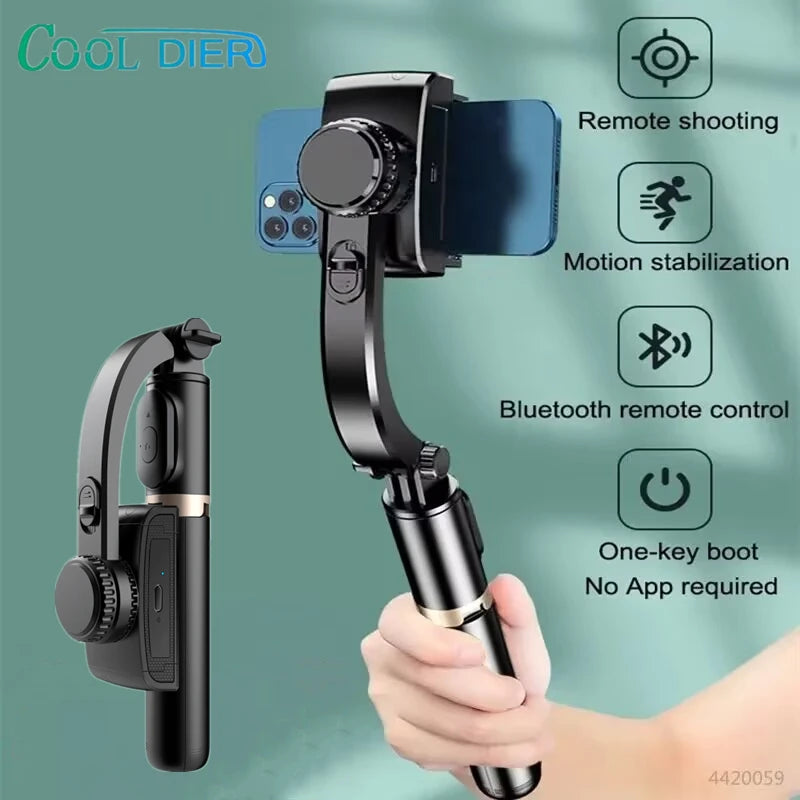 COOL DIER 2026 NEW Phone Gimbal Stabilizer Wireless Bluetooth Selfie Stick Tripod Stabilizer Holder Bracket for Smartphone Live