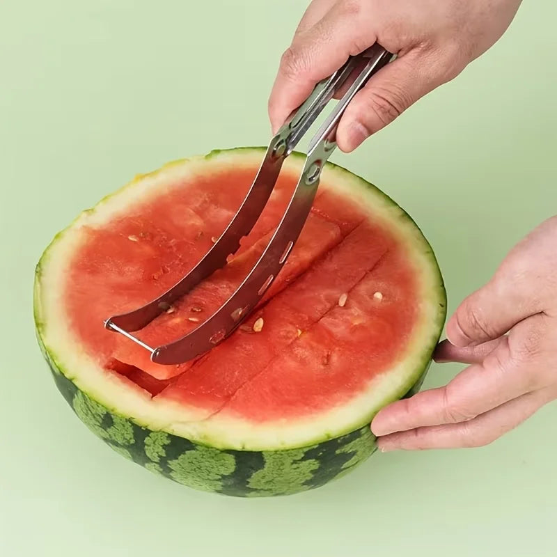 1pcs - Stainless Steel Fruit Slicer/Divider, Watermelon Slicer, Watermelon Cutter, Slicer/Divider, Amazing Sl