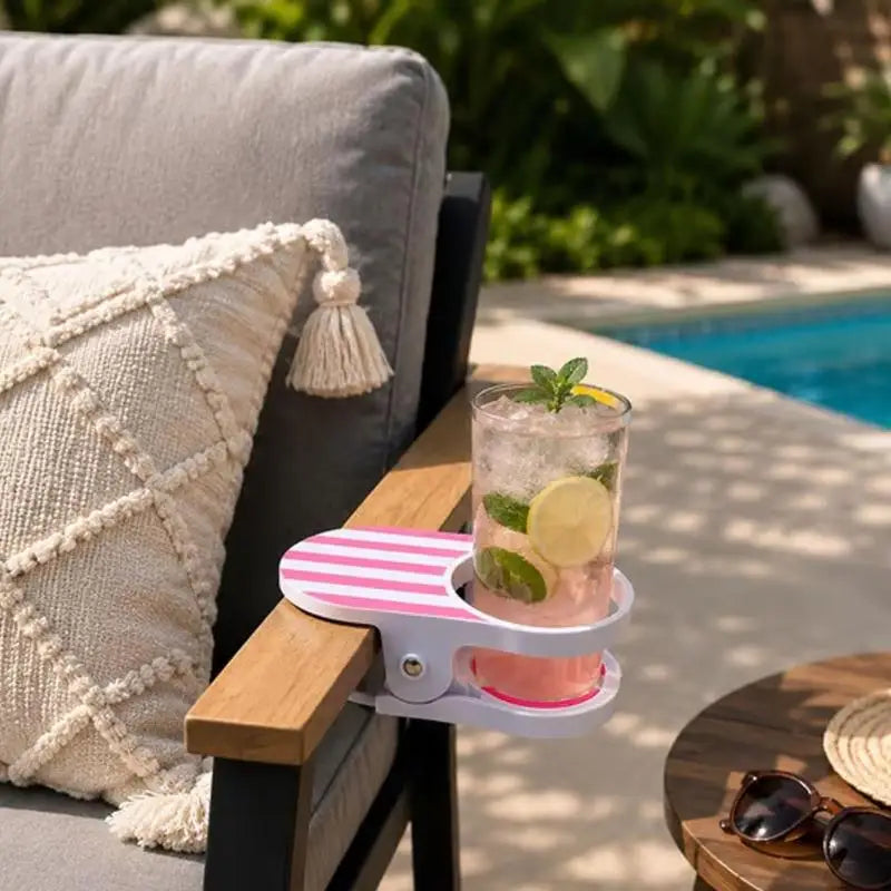 Mainstays Clip-On Drink Holder - Secure Your Beverage Anywhere, Beach Chair Cup Holder With Clamp, Portable Cup Holder For Desk