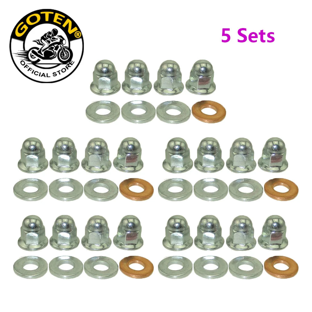 Goten 8mm Engine Head Stud Acorn Nut Set For Honda Yamaha Suzuki Kawasaki