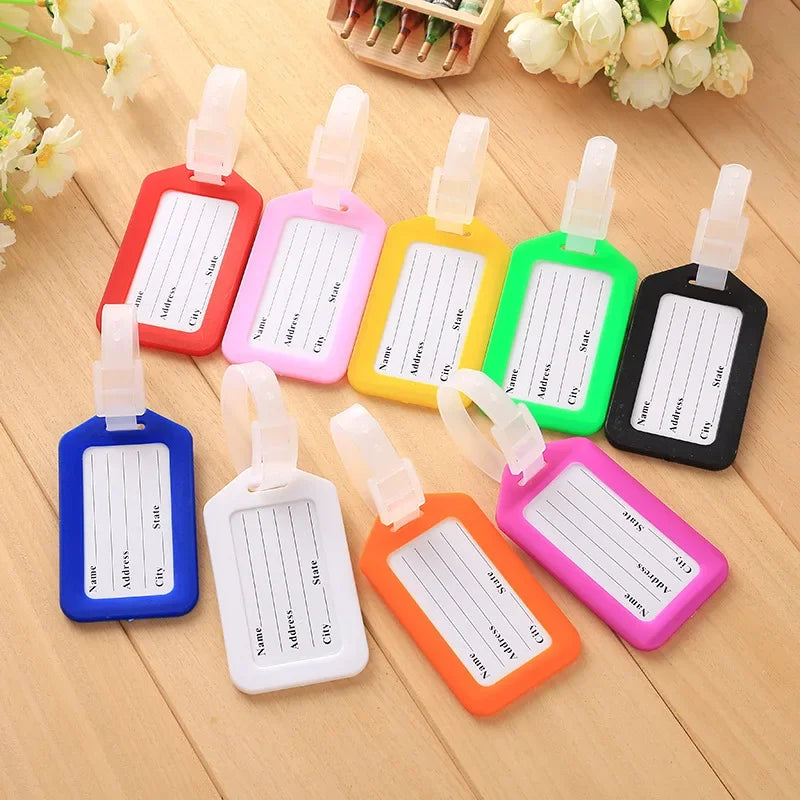 5PCS Luggage Tag Boarding Shipping Plastic Baggage Tags Travel Accessory Women Men Suitcase ID Address Name Holder Bag Label