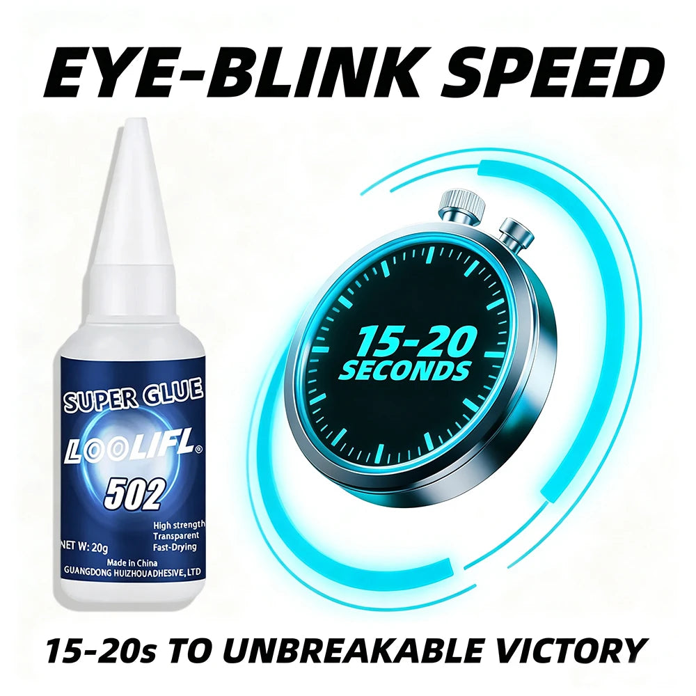Super Instant Glue Clear Strong Adhesive Universal Repair Glue for Crafts Toy Metal Rubber Glass Wood Ceramic Leather Daily Fix