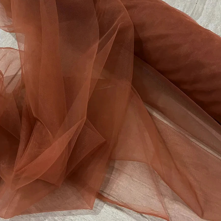 Burnt Orange Soft Tulle Fabric - Wedding Decor Curtains, Chair Covers, Tutu Skirts & DIY Crafting Mesh Material