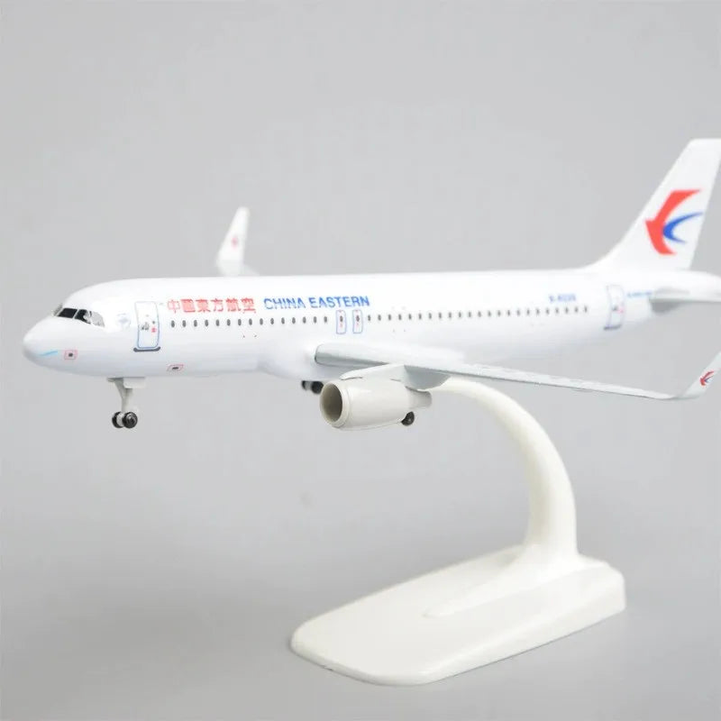 New 20cm China Eastern A320 Diecast Metal Static Simulated Miniature Airplane Model with Stand for Collections and Displays