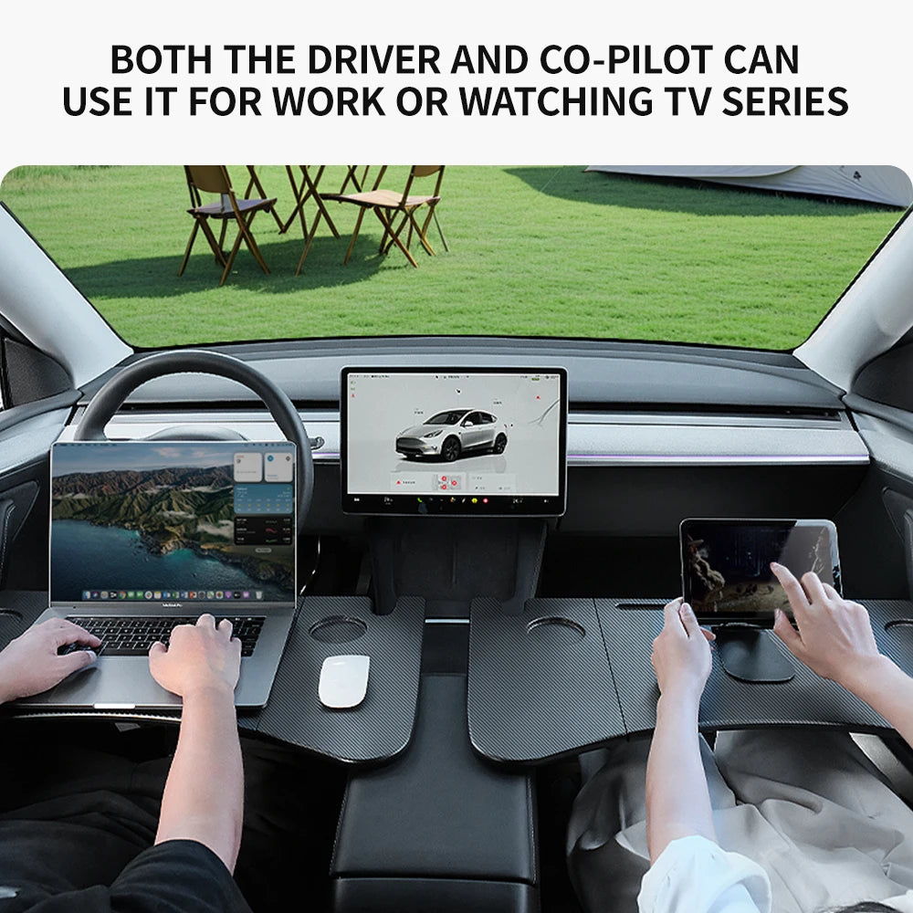 YZ Table Desk For Tesla Model 3/Y/YL Highland Juniper 2021-2026 Car Steering Wheel Laptop Tray Food Desk Portable Office Table