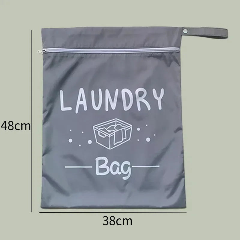 1pc Waterproof Travel Laundry Bag Wet Dry Organizer Pouch with Zipper Hanging Strap Portable Storage Bag