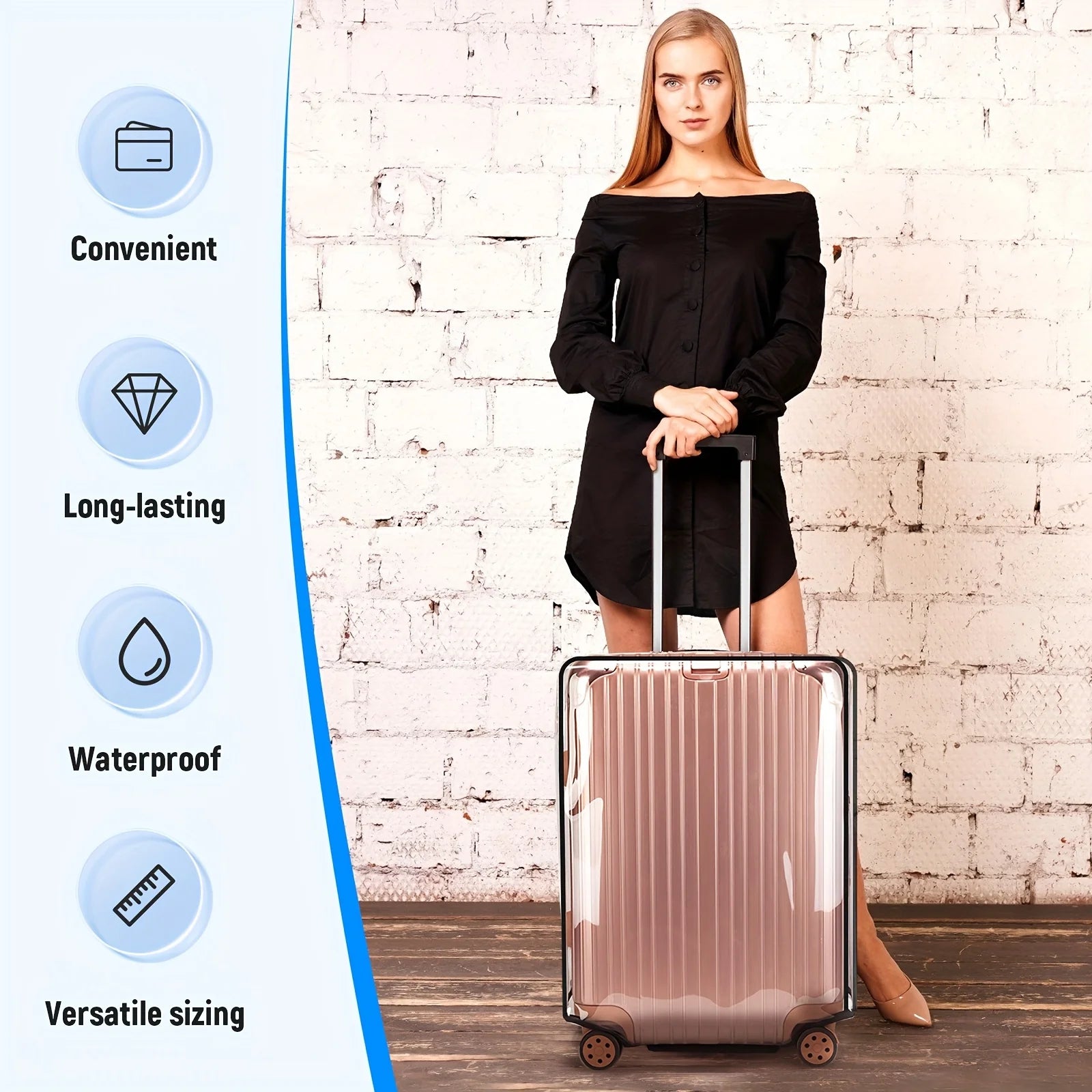 1Pc Transparent PVC Luggage Cover Protector - Universal Dustproof Scratch Resistant Suitcase Protector for 20-28in Travel Bags