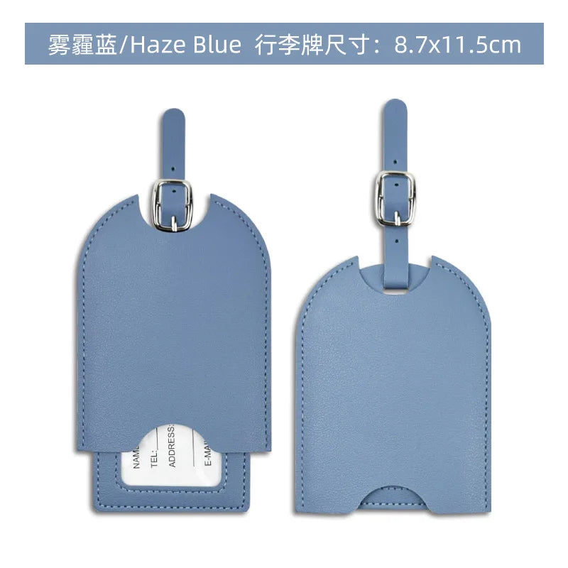 1PC PU Leather Luggage Tag Women Men Fashion Travel Accessories Suitcase Tags Name ID Address Lable Bag Tags for Luggage