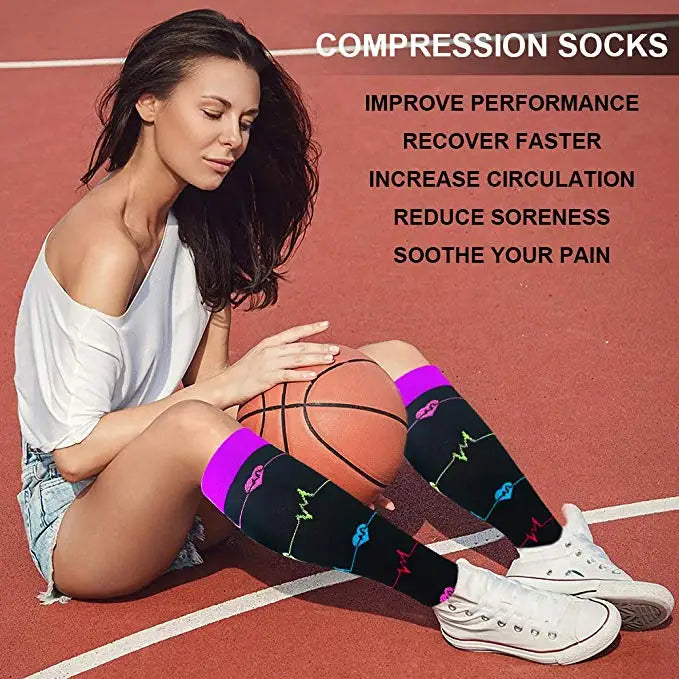 58 Styles Compression Socks Fit For Men Women Nurse Medical Edema Diabetes Varicose Veins Running Hiking Breathable Sports Socks