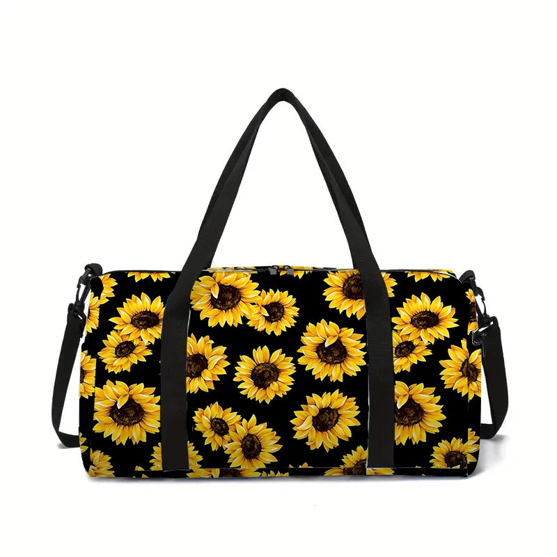 Forest Flowers Large Capacity Luggage Bag for Boy and Girls Best Gifts 2D Flat Cartoon Travel Duffels Hand Bag for Children