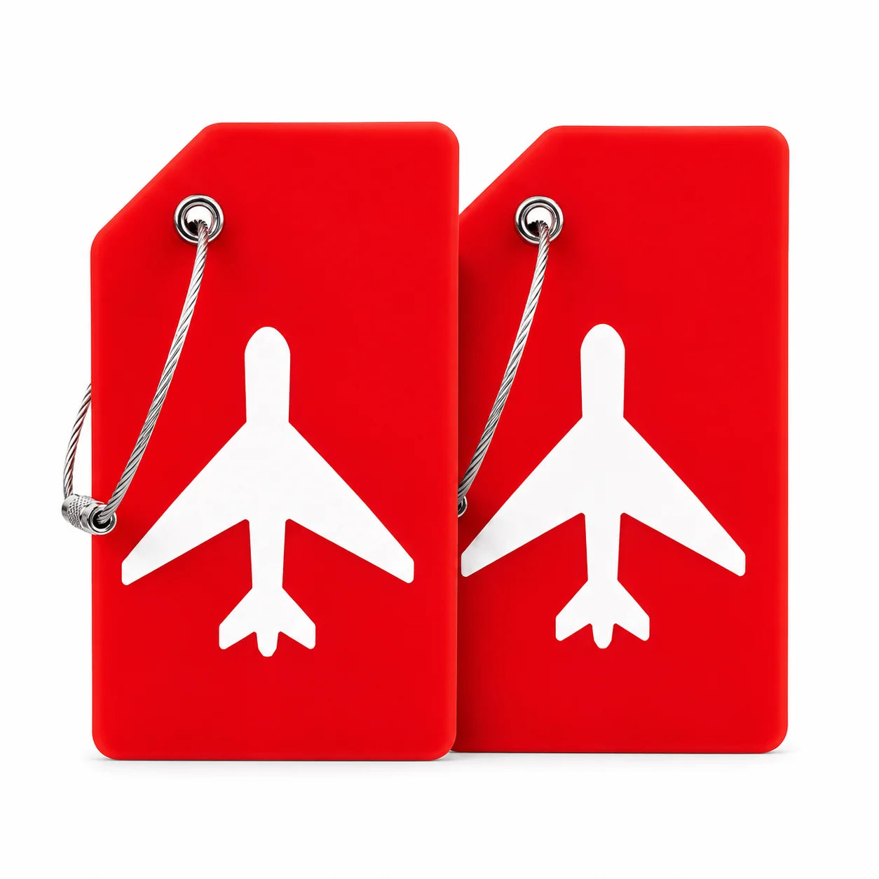 2/5PCS Silicone Travel Luggage Tag Airplane Design Suitcase Bag Identifier Bright Color with Steel Wire Loop Name Card Daily Use