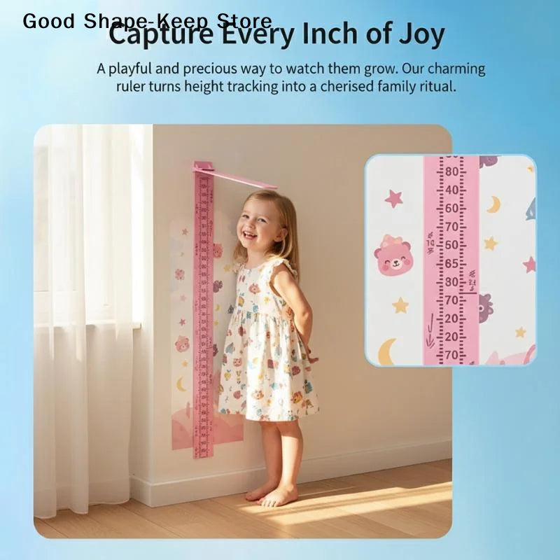 dailyKids Height Measuring Wall Sticker 2M Growth Chart Ruler with Cartoon Design for Bedroom Nursery Home Height Tracker