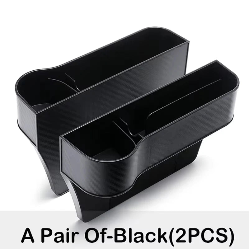Carbon Fiber Car Seat Gap Organizer, Multifunctional Console Side Storage Box for Phone & Accessories