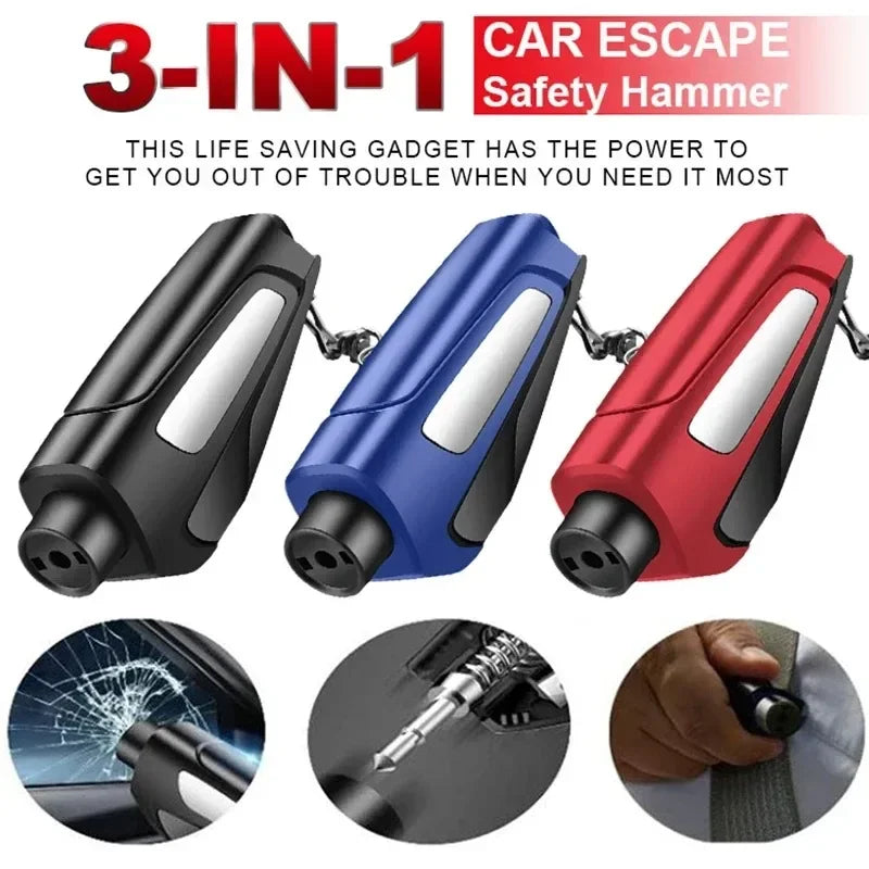 Car Emergency Hammer Mutifunction Emergency Windows Glass Breaker Safety Belt Cutter Keychain Self Rescue Tool