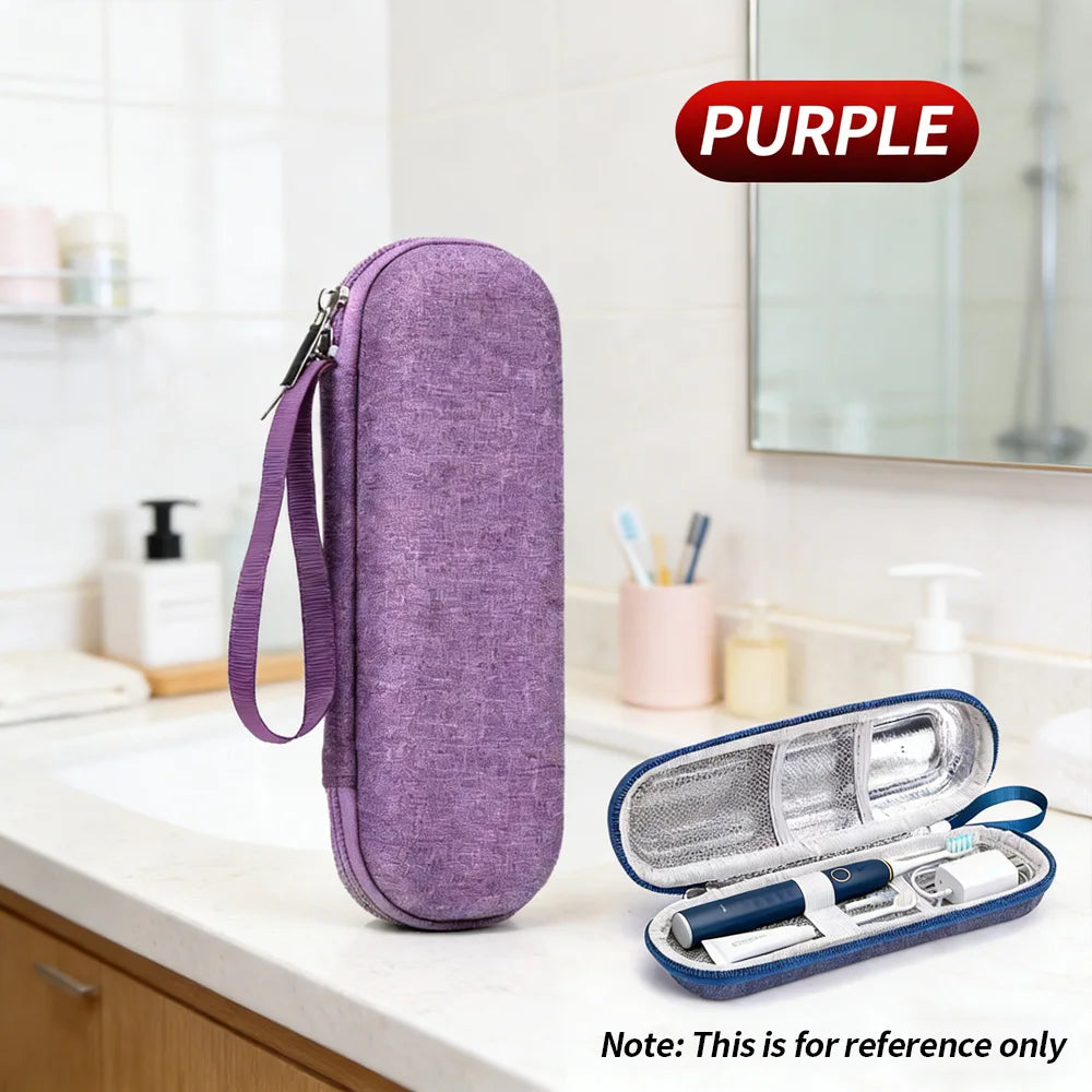 2-in-1 Electric Toothbrush & Data Cable Organizer EVA Shockproof Aluminum Foil Travel Storage Bag